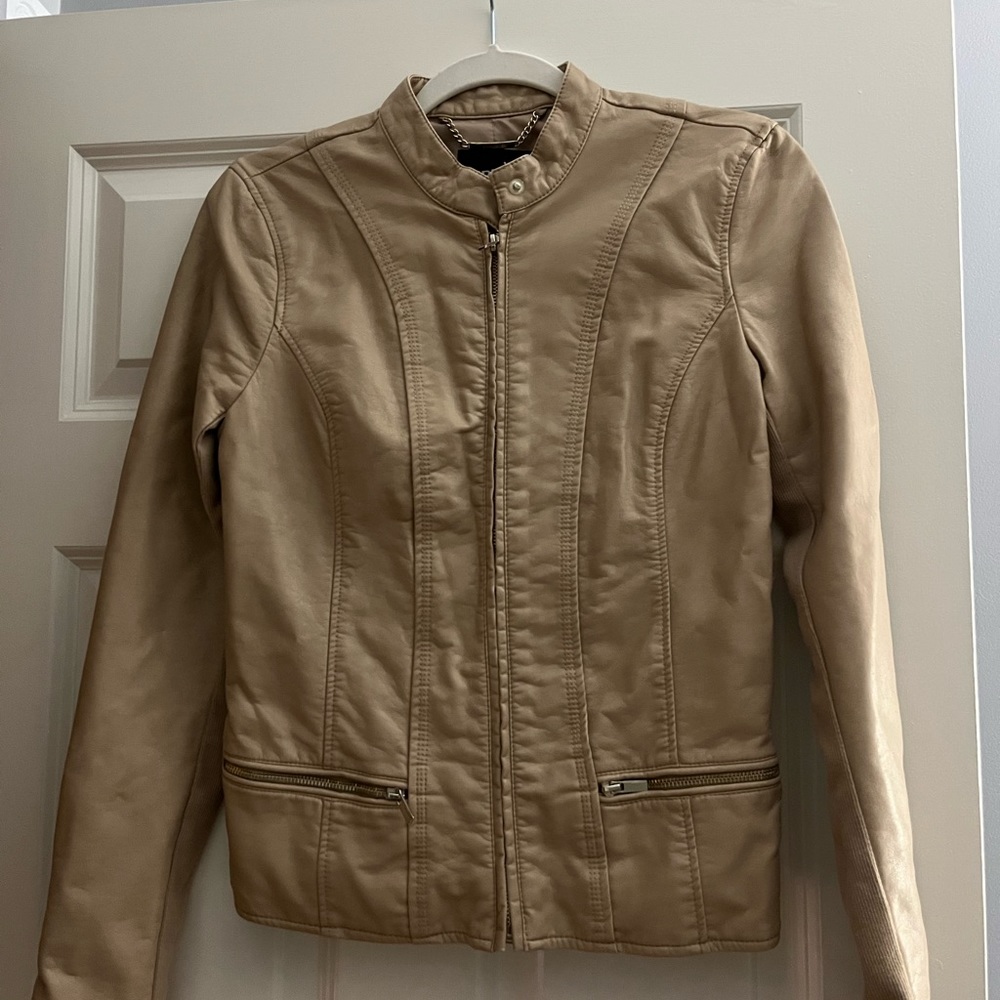Express tan leather jacket